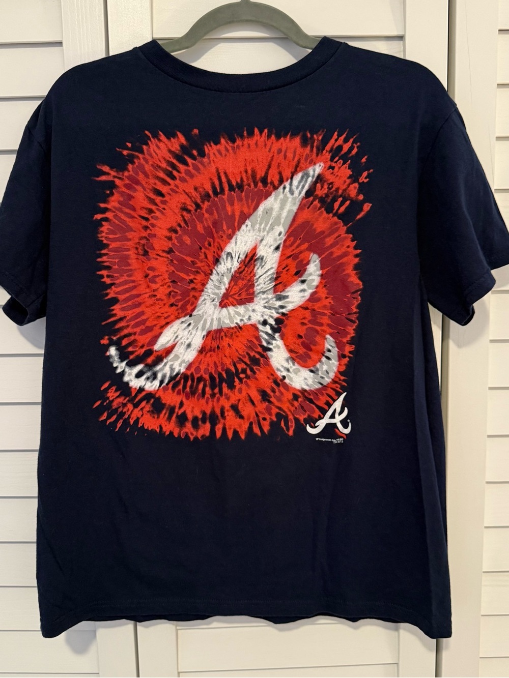 Atlanta Braves A-Logo Tie-Dye Short Sleeve Tee, Baseball, Game Day, Kids XL